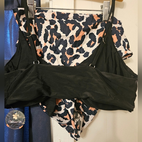 Blooming Jelly Womens High Waisted Bikini Set Tie Knot High Rise Two Piece NWT - Picture 3 of 6